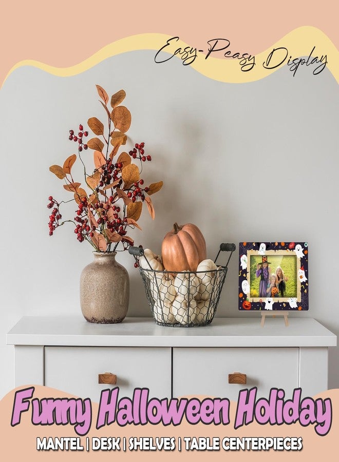 Kqfdr Halloween Picture Frames, Cute Ghost Photo Picture Frame 4x6 for Home Decor, Happy Halloween Gifts for Friend Boys and Girls -A04 - Image 4